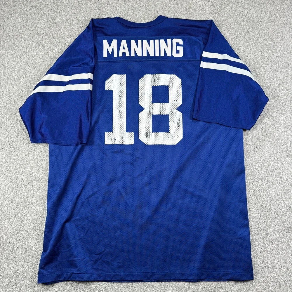 Indianapolis Colts Peyton Manning‎ Jersey Logo Athletic Mens Blue Vintage 2XL
